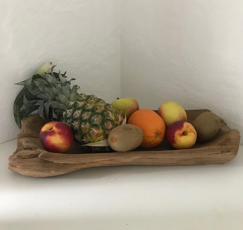 Teak fruit bowl dish - bowl/dish, (001)