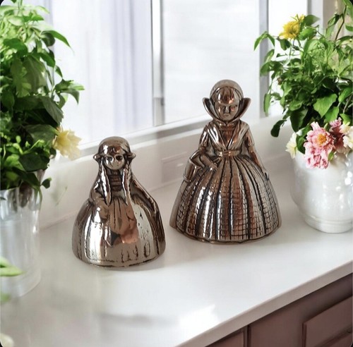 Vintage brass crinoline lady - brass,