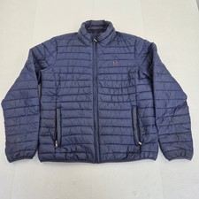 CREW CLOTHING Jacket Small Blue Men's Nylon Puffer Lightweight Quilted