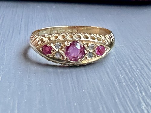 Antique 18ct gold ruby - antique, &