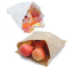 Brown Kraft White Sulphite Strung Sweet Food Fruit Veg Market Stall Paper Bags