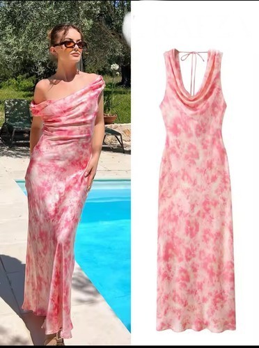 Zara pink tie dye satin - zara,