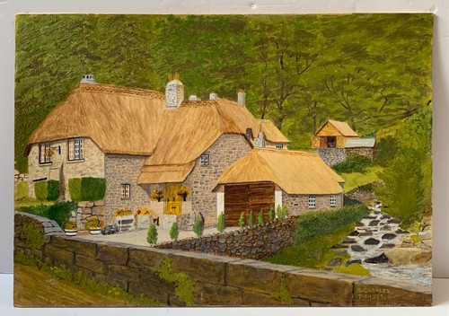 Vintage oil painting large old - vintage,