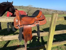K & B Saddlery Inc Western Saddle, Tack, Bridle, Cinch, Pad Tan Brown Leather