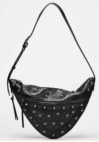 Zara black studded grommet - black,