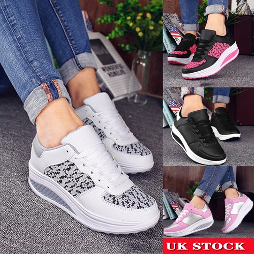 Womens lace wedge trainers - lace,