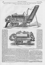 NALDER & NALDER Threshing Machine & Straw Elevator Combined Antique Print 1879