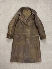1920’s Rare Ladies Leather Motoring Driving Coat Art Deco Back Vintage Womens