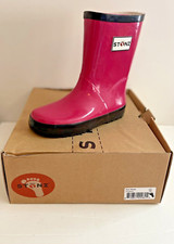 Stonz Pink/Black Girls Winter Rubber Waterproof Rain Boots 12 FAST SHIPPING NEW