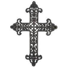 Metal Cross Sign Plaque Cast