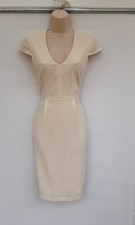 CREAM WIGGLE,PENCIL DRESS,SMART/CASUAL,50S,60S,80S,90S RETRO STYLE,SIZE 6 APP