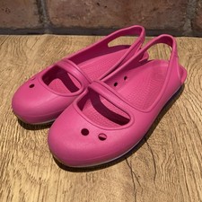 NEW Crocs Retro Slingback Mary Jane shoes kid’s size C12 pink gum soles