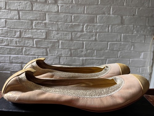 Chanel flat shoes gold - flat,