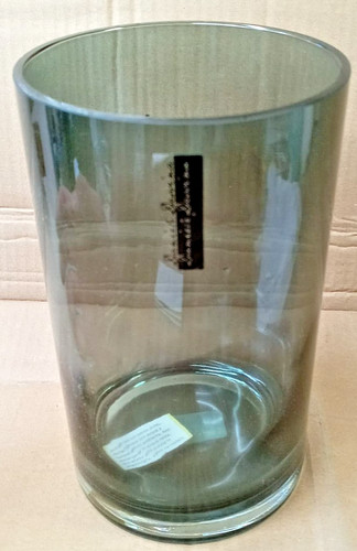 Glass vase cylinder smoked - glass,