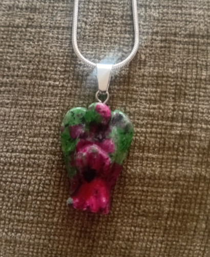 Ruby zoisite crystal - , angel