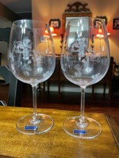 2-8.75" Marquis by WaterFord Wine Glass Etched "The Beetle & Wedge" 1988-1998