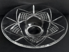 Large 12" Edinburgh Crystal glass "Skye" cut pattern fruit centre platter bowl