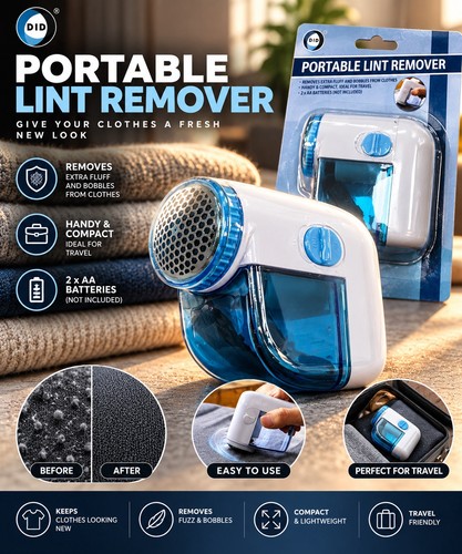 Portable electric lint remover - portable,