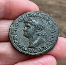 ROMAN. NERO (54-68 AD). BRASS DUPONDIUS. SCARCE.