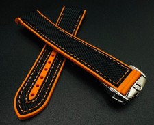 20mm Seamaster Planet Ocean Black/Orange Nylon/Rubber Watch Omega Strap Band