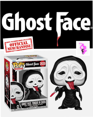 Ghost face tongue cheek - tongue, in