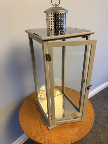 Large wooden candle - wooden, lantern