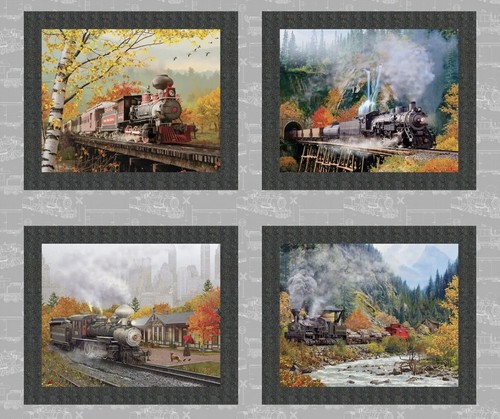 Steam train quilting panel