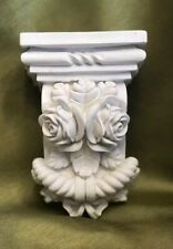Plaster Corbels X2 ( Pair )Traditional Style Floral Roses Height 140mm