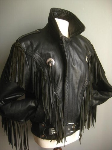 Vintage leather fringe jacket - vintage,
