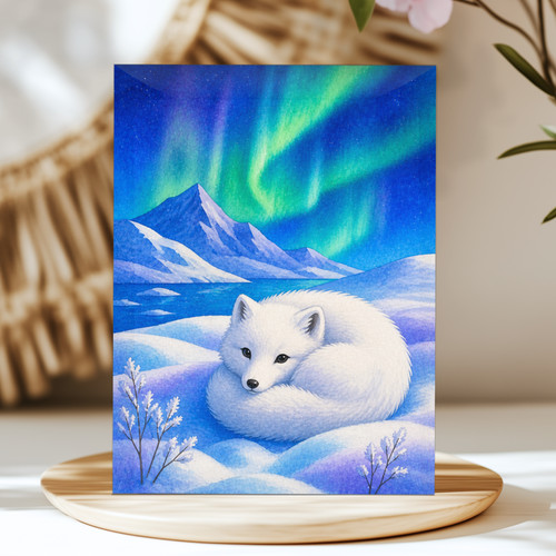 Arctic fox watercolor print - arctic,