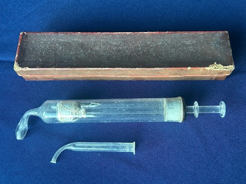 Vintage glass syringe boxed - syringe,