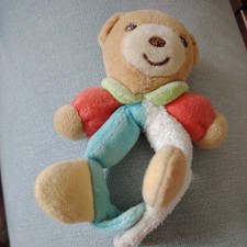 Kaloo 123 bear wrist rattle plush toy