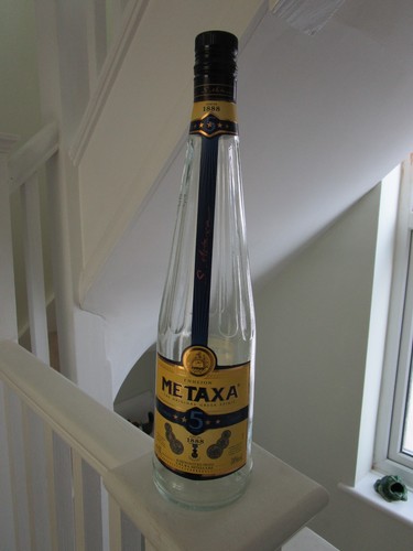 Empty metaxa brandy bottle - metaxa,