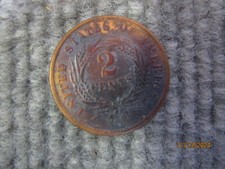 1864 2 Cent Coin Toned Civil