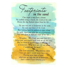 Graveside Card - Footprints in
