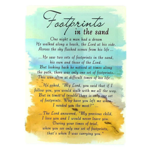Graveside card footprints in - -,