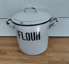 Vintage Retro enamel flour bin