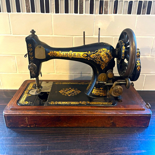 Antique singer hand crank - antique,