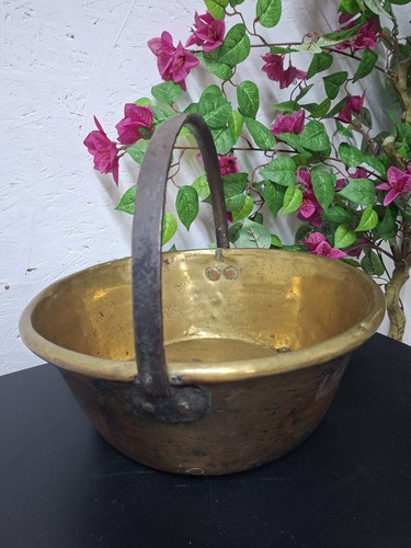 Antique brass jam pan bowl - jam,