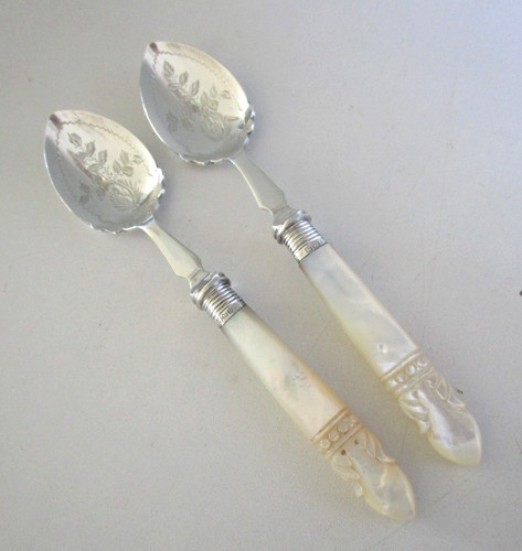Pair silver plated mother - pair, of