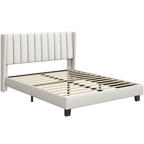 Leather bed frame tufted - pu,