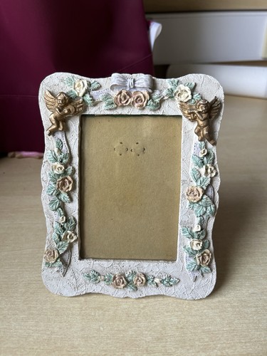 Vintage cherub rose - cherub, bow
