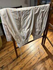 Laura Ashley curtains in vintage Apricot/Aqua stripe fabric