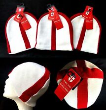 Men's Unisex Adult England Beanie Knitted Hat St George Cross Acrylic One Size