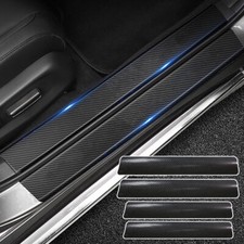 4* Carbon Fiber Car Door Plate Sill Scuff Cover Anti Scratch Sticker Accessories