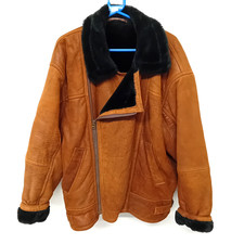 VINTAGE BRUNO'S LONDON LEATHER/SUEDE MEN'S JACKET FLYING JACKET BROWN SIZE XL