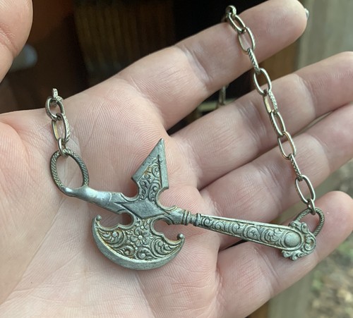 Antique axe pendant necklace - antique,