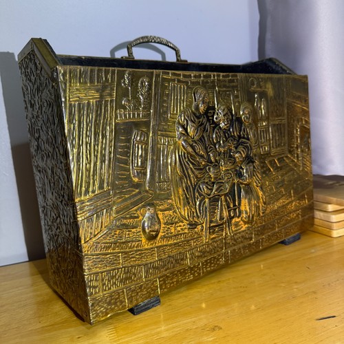 Vintage embossed brass - embossed,