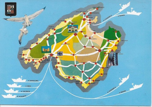 Mallorca map postcard - , slight