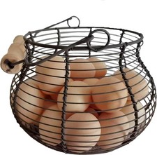 Rustic-style wire egg basket